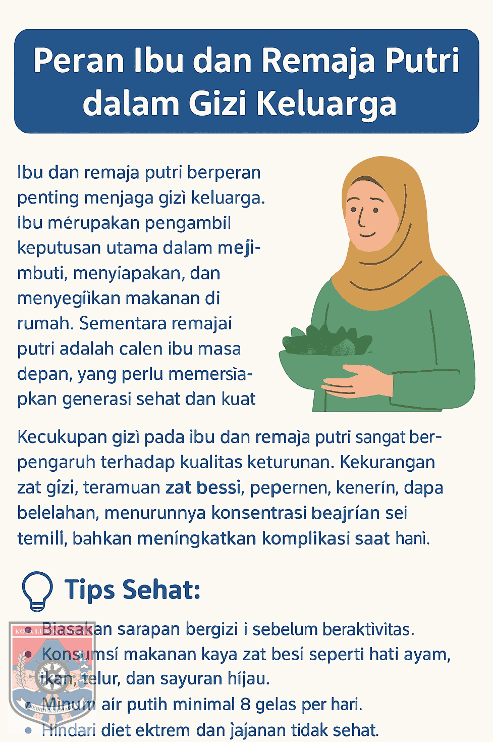 Peran Ibu dan Remaja Putri dalam Gizi Keluarga